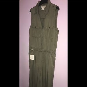 NWT Cable & Gauge Army Green Wide Leg Jumpsuit